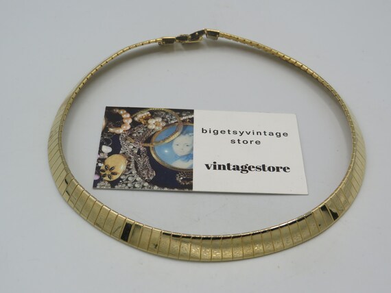 beautiful vintage gold tone omega collar necklace… - image 3