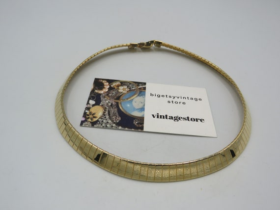 beautiful vintage gold tone omega collar necklace… - image 2