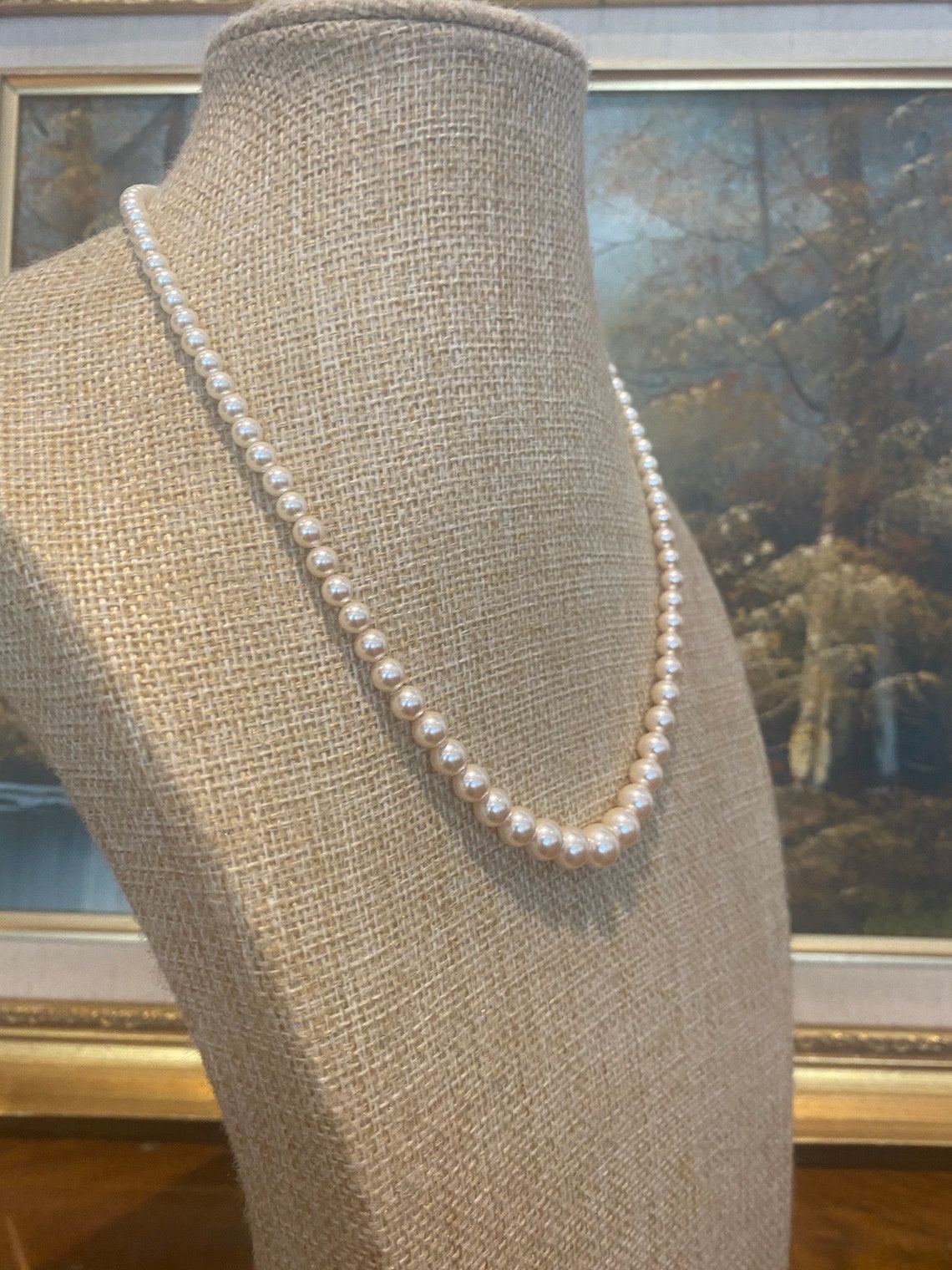 JKA SIGNED beautiful vintage faux pearl necklace beautiful Etsy