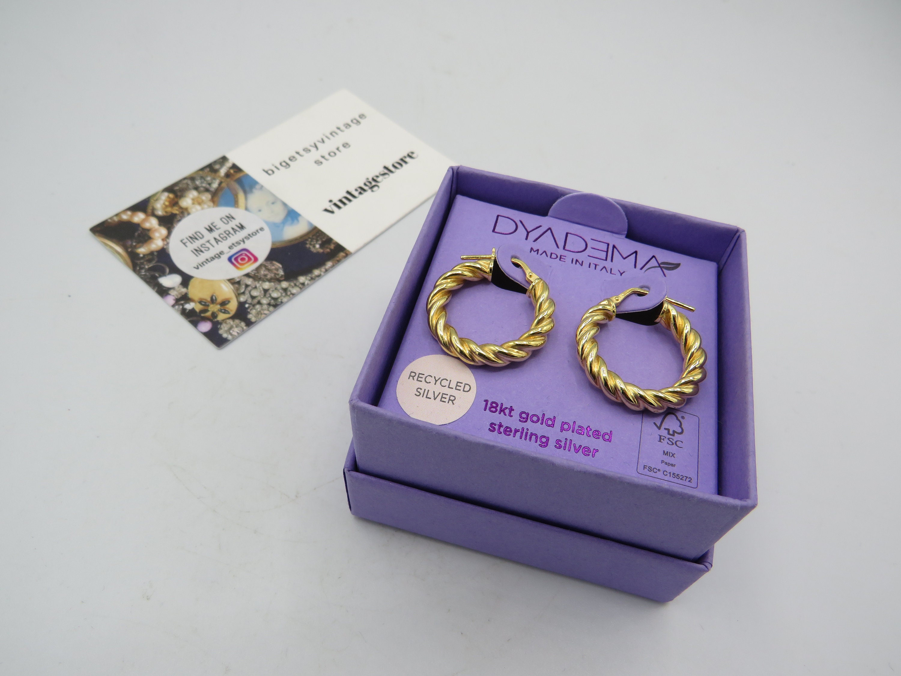 Orecchini A Cerchio In Argento 925 Placcato Oro 14k - Tondi Grandi Intrecciati - Ipoallergenici - Vintage Con Zirconia - Donna