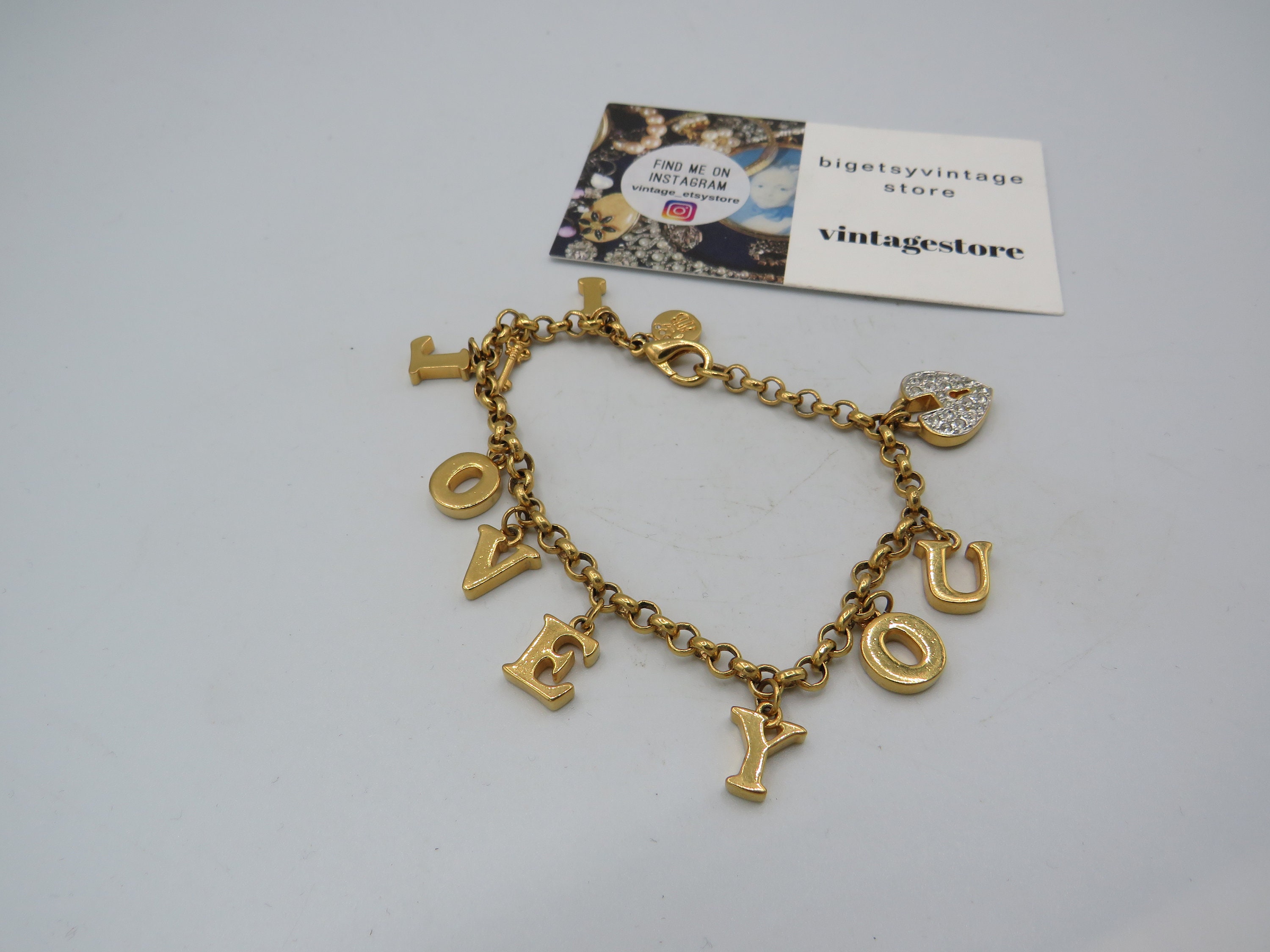 “I Love You” Postcard Charm – Gold Tone Dangle Bead For Pandora, Chamilia & Snake Chain Bracelets - View #8