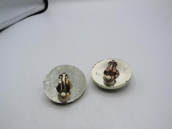 Boucles D'oreilles Vintage Années 70 - Pince/clip En Plastique Rose, Occasion, Sans Marque