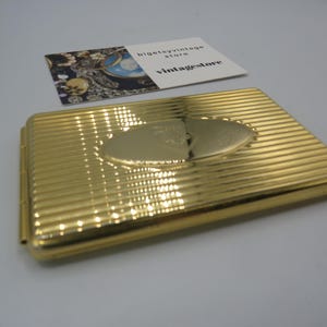 geweldige vintage goudkleurige WATFORD compacte / zakspiegel met adresboek, het adresboek is ongebruikt, mooie staat, 9,5 x 5,7 cm