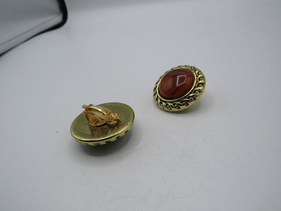 Paire De Boucles D'oreilles Anciennes à Clips - Plastique Rose Vintage Années 70, Occasion