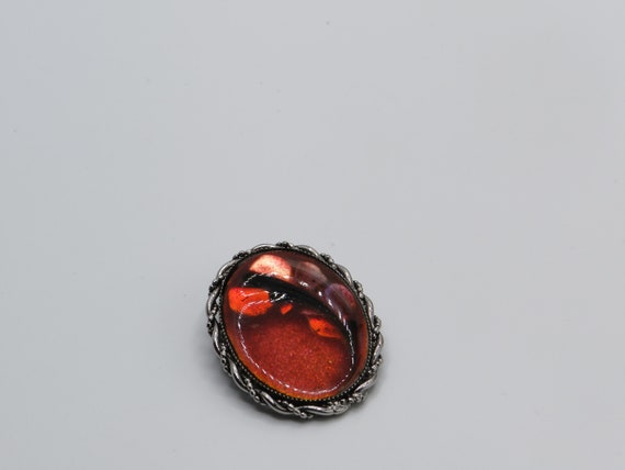 Broche Ancienne Multicolore – 4,4 Cm – Bijou Vintage En Métal – Occasion