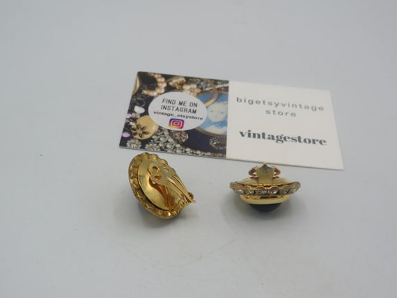 gorgeous vintage gold tone clip on statement earr… - image 3