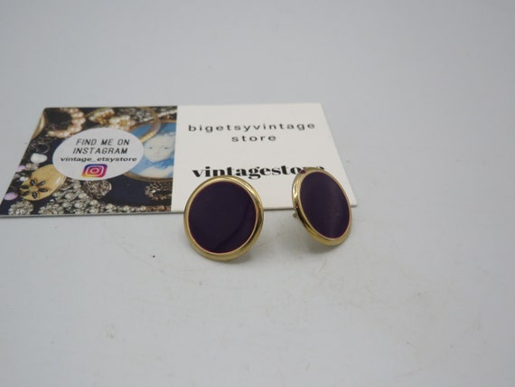 beautiful vintage gold tone round stud earrings w… - image 4