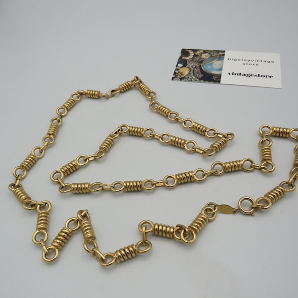 BIJOUX CASCIO SIGNED beautiful vintage fancy link chain, lovely condition, beautiful design, 36-inches in length, signed vintage , statement