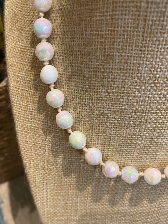 Collana Vintage In Vetro Blu Cobalto E Perline Dorate, Lunga 30 - Foto 6