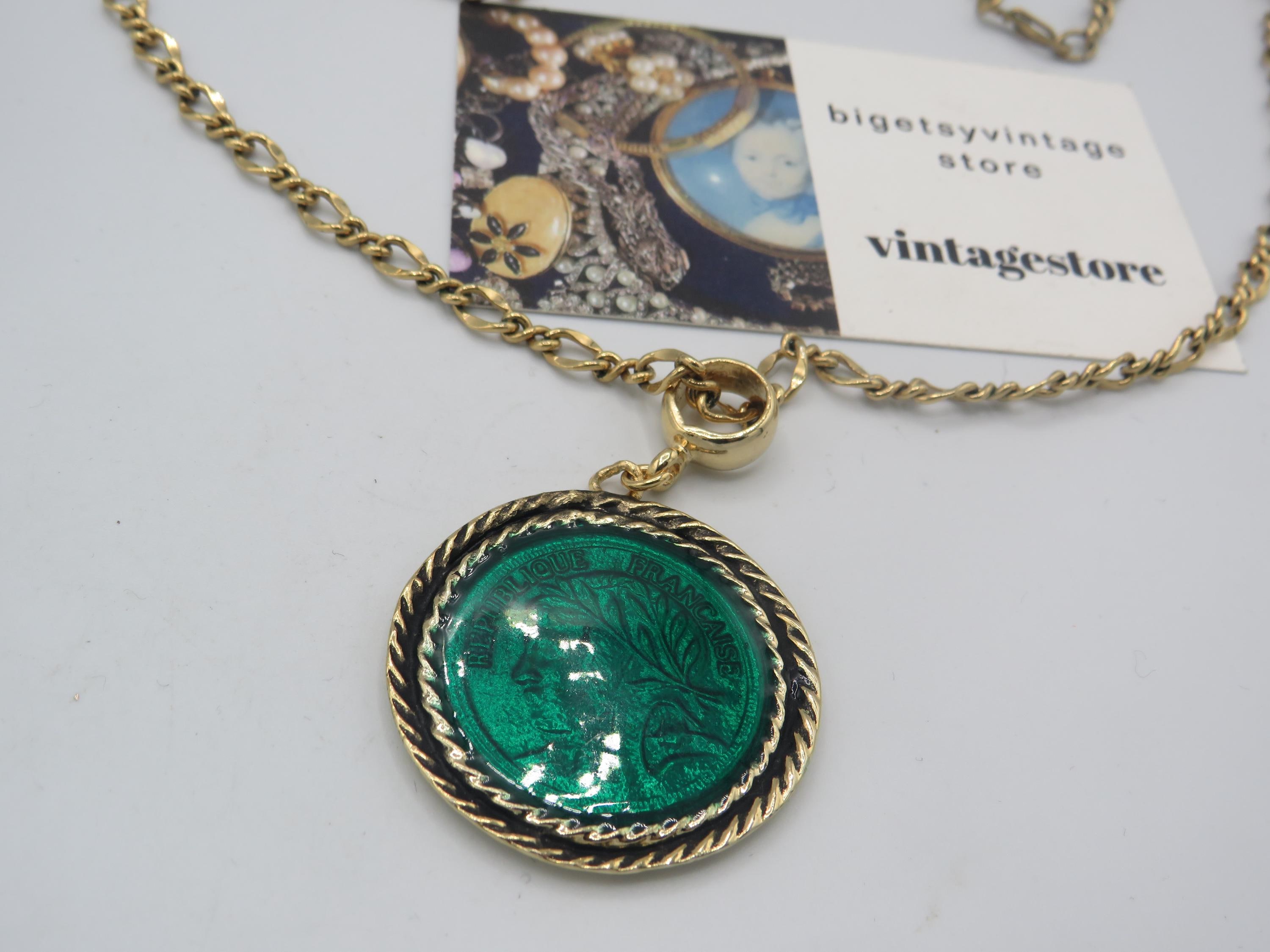 Republique francaise gold coin necklace - Etsy 日本