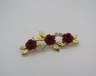Broche Noeud Chanel Dorée Strass Et Perles