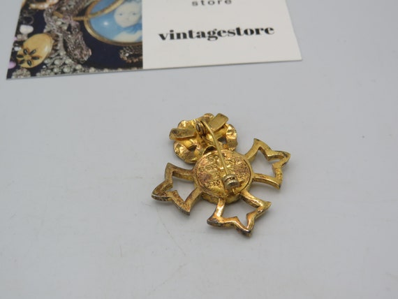 interesting military brooch, gold plated over sol… - image 2