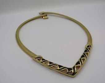 Collier Vintage Trifari - Long Pendentif Fleur/flocon Filigrané - Ton Doré - Longueur 61 Cm