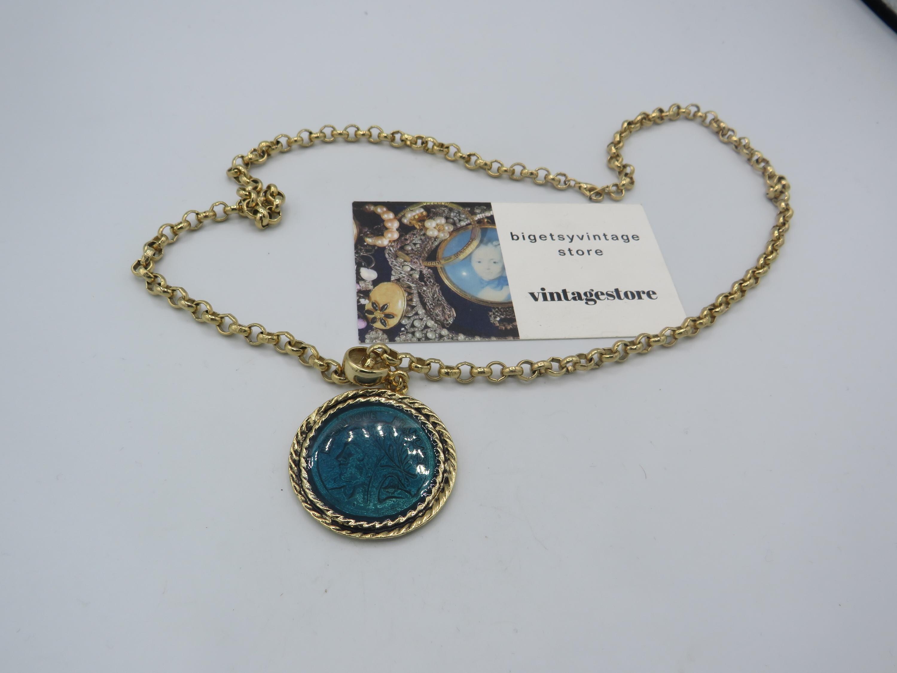 Republique francaise gold coin necklace - Etsy 日本