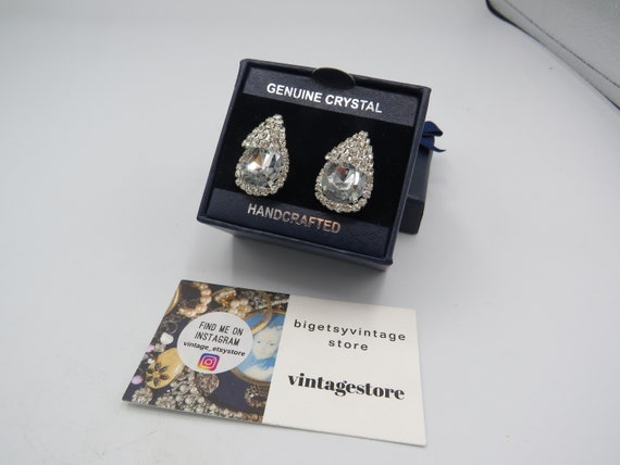 amazing silver tone post back statement earrings … - image 3