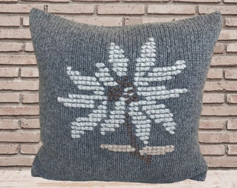 Decorative pillow cover | Throw pillow | Crochet pillow | Chunky knit pillow | Alpaca wool