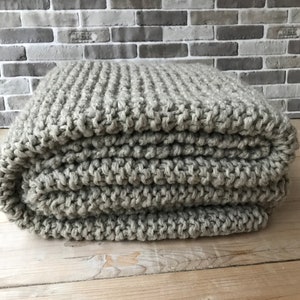 Handmade Alpaca blanket | Chunky knit throw | Cozy blanket gift for mom | Wool blanket | Living room decor | Gift for him