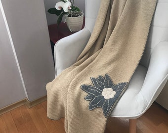 Alpaca throw blanket | Knitted blanket | Wool blanket | Chunky knit thow | Living room decor | Gift for her