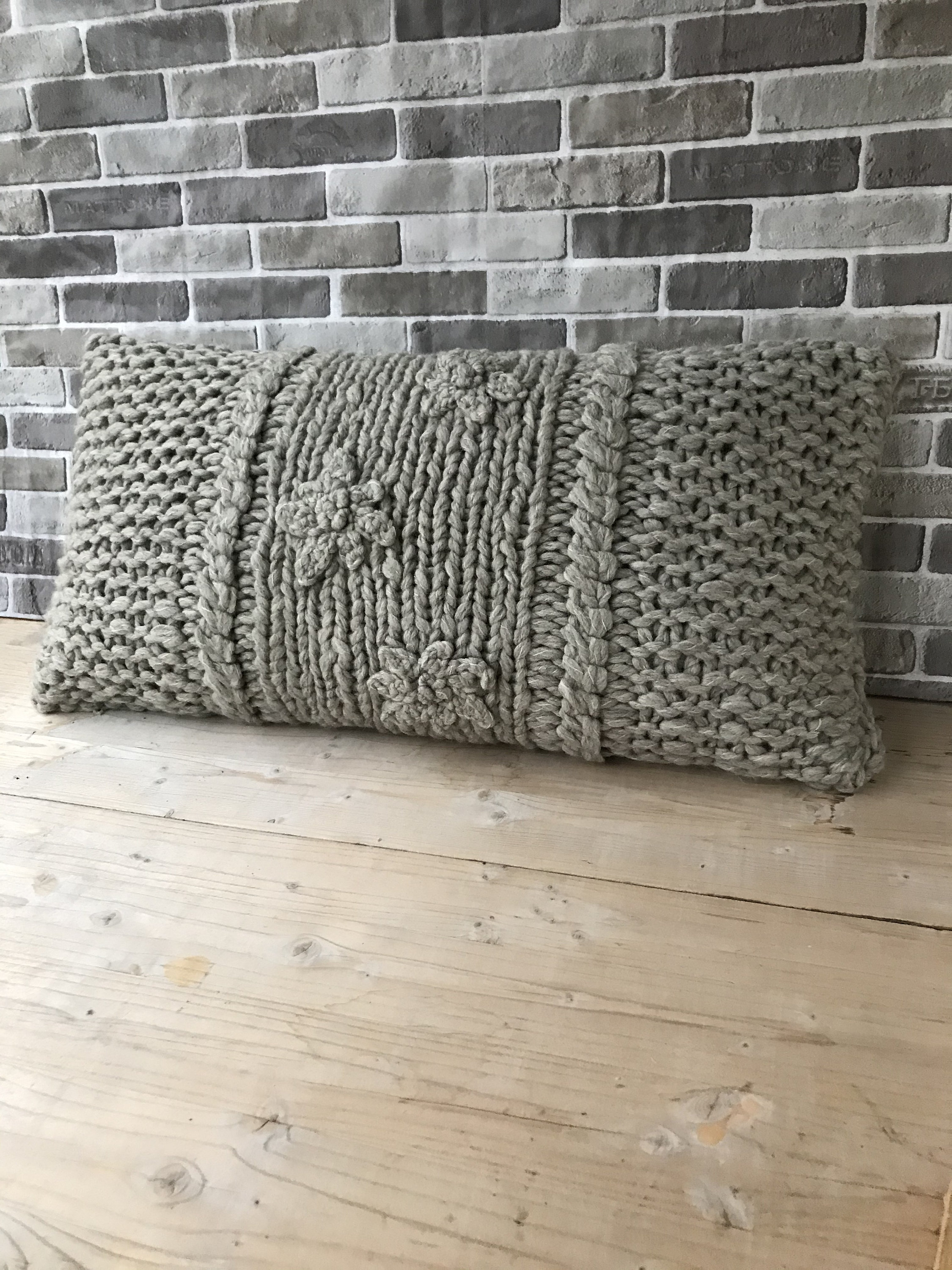 Cable Knit Pillow Knitted Lumbar Pillow Chunky Knit Throw Etsy UK