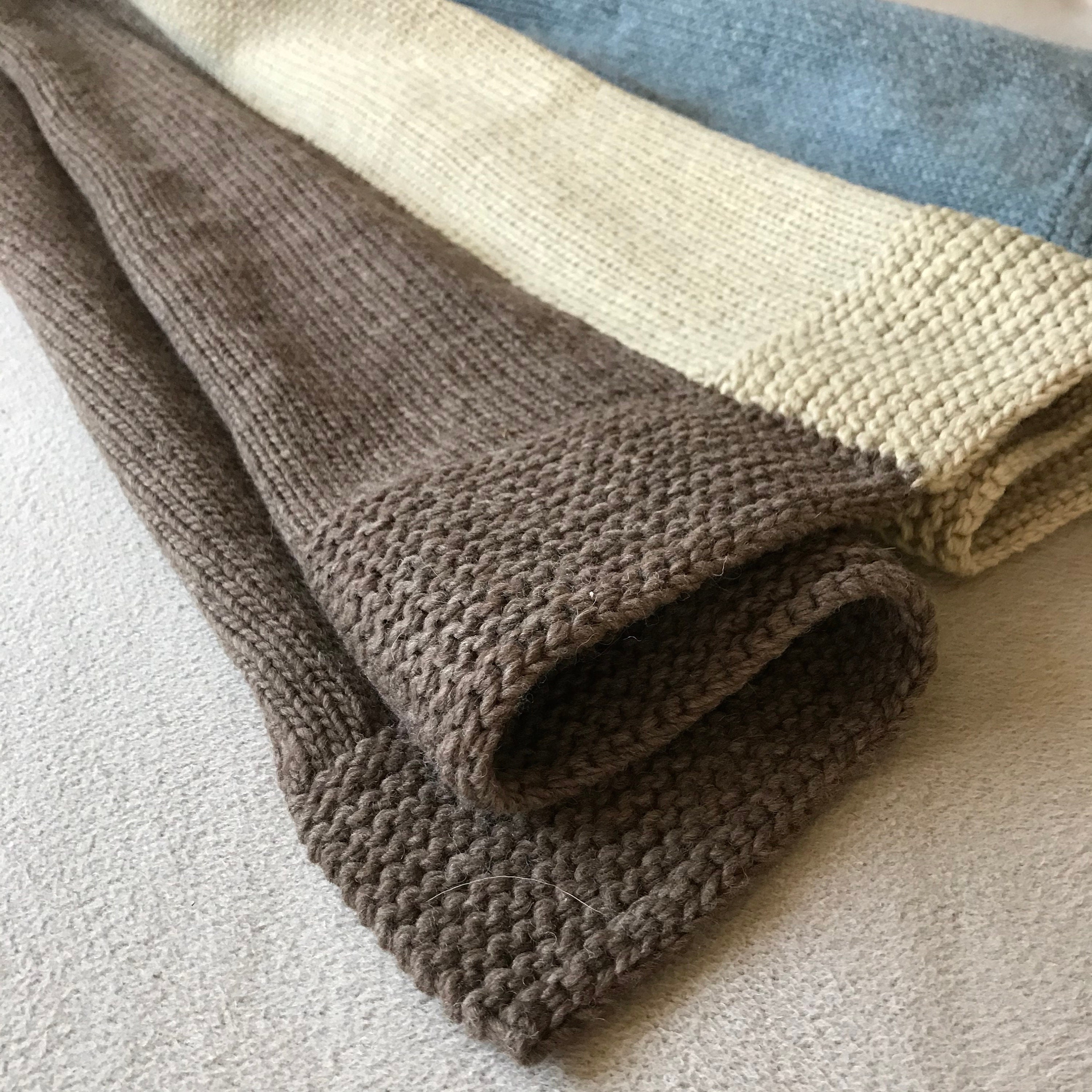 Cozy throw blanket Multicolor wool blanket Chunky knit Etsy