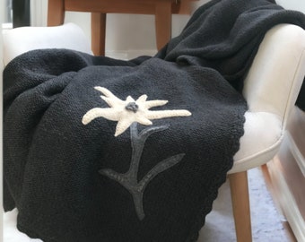 Alpaca throw blanket | Cozy blanket | Wool blanket | Chunky knit throw | Living room decor