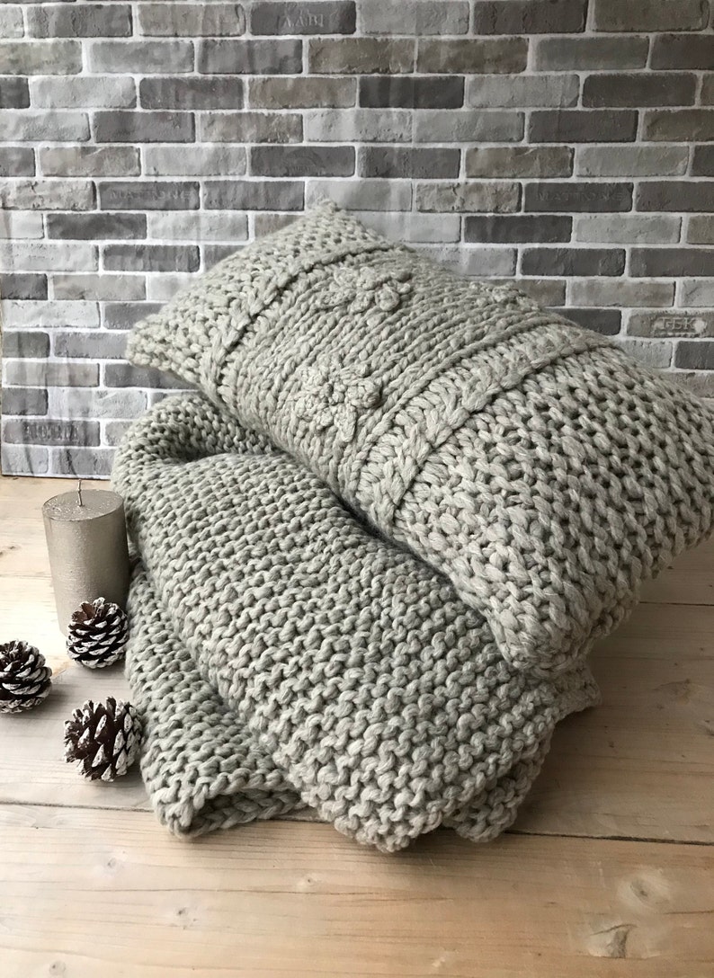 Cable Knit Pillow Knitted Lumbar Pillow Chunky Knit Throw Etsy