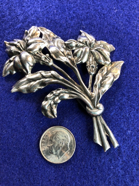 Vintage Sterling Danecraft Large Floral Bouquet B… - image 3