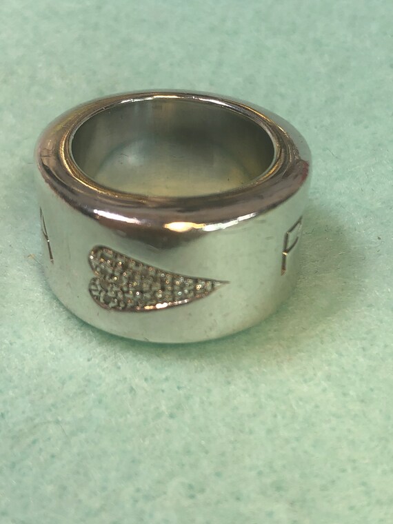 Vintage Sterling/Diamond Franco Pianegonda thick … - image 4