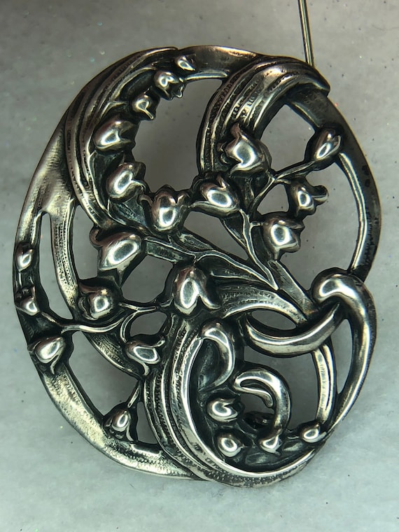 Vintage Sterling Art Nouveau Lily of the Valley Br