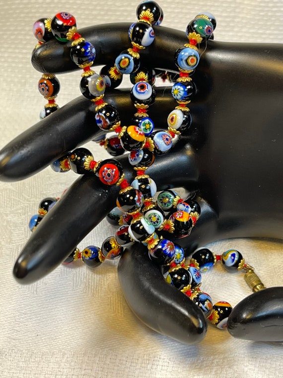 Vintage Italian Millefiori Murano Beaded Necklace