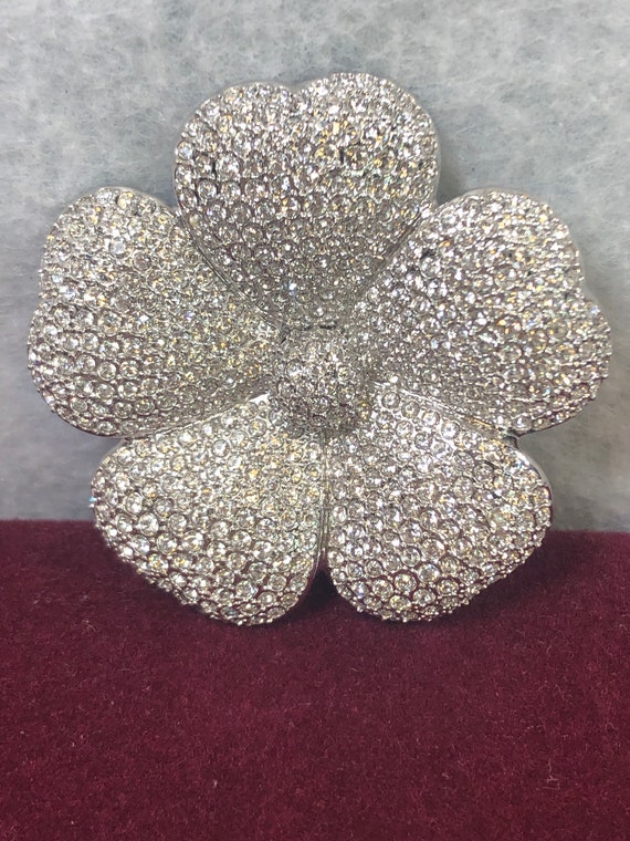 Vintage Swarovski Floral Brooch - image 1