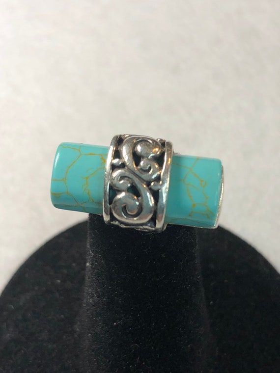 Vintage Sterling  Turquoise Colored Dyed Howlite R