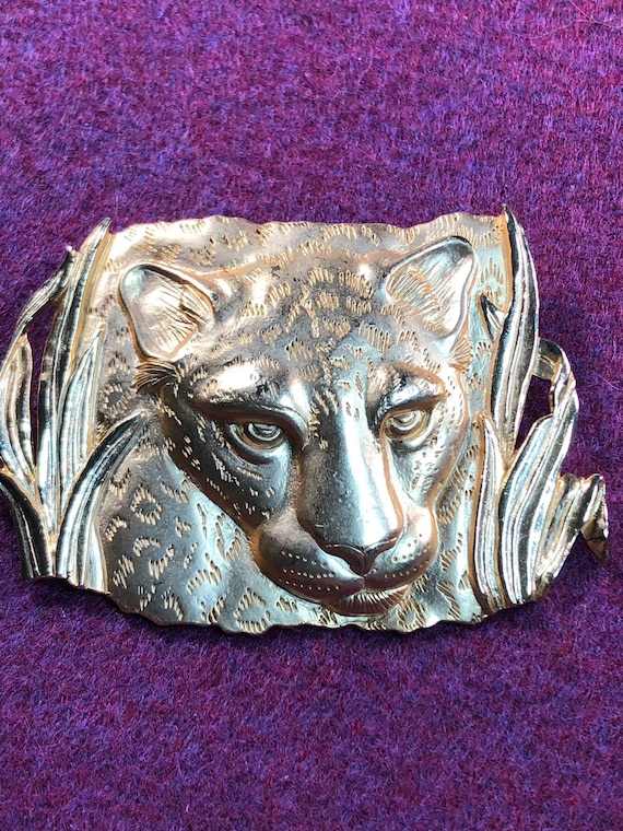 Park Lane Goldtone Leopord Face Brooch/Pendant