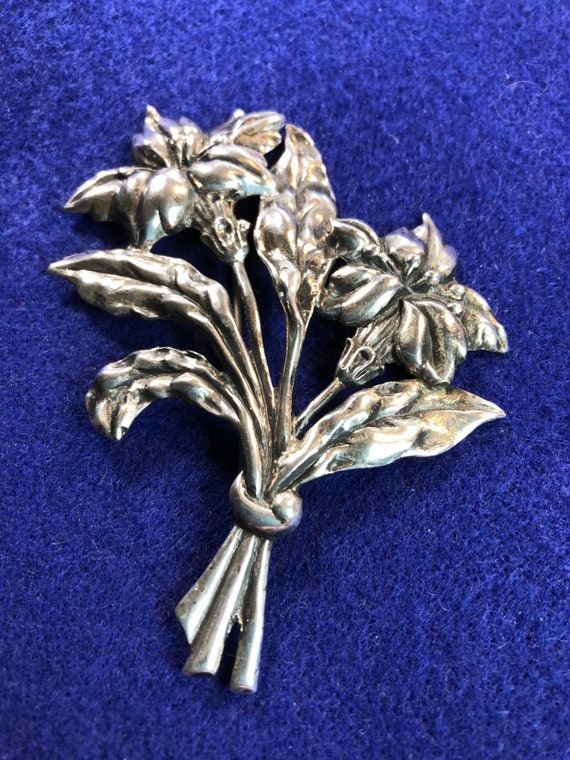 Vintage Sterling Danecraft Large Floral Bouquet B… - image 9