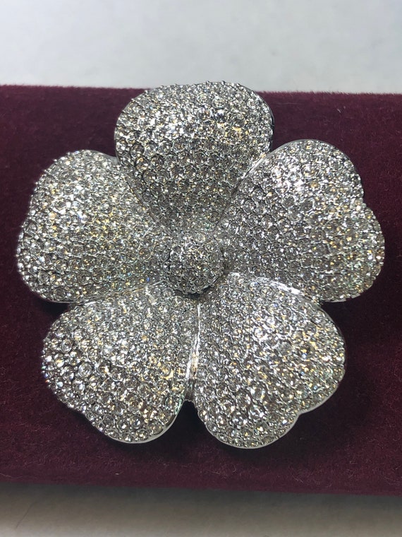 Vintage Swarovski Floral Brooch - image 2