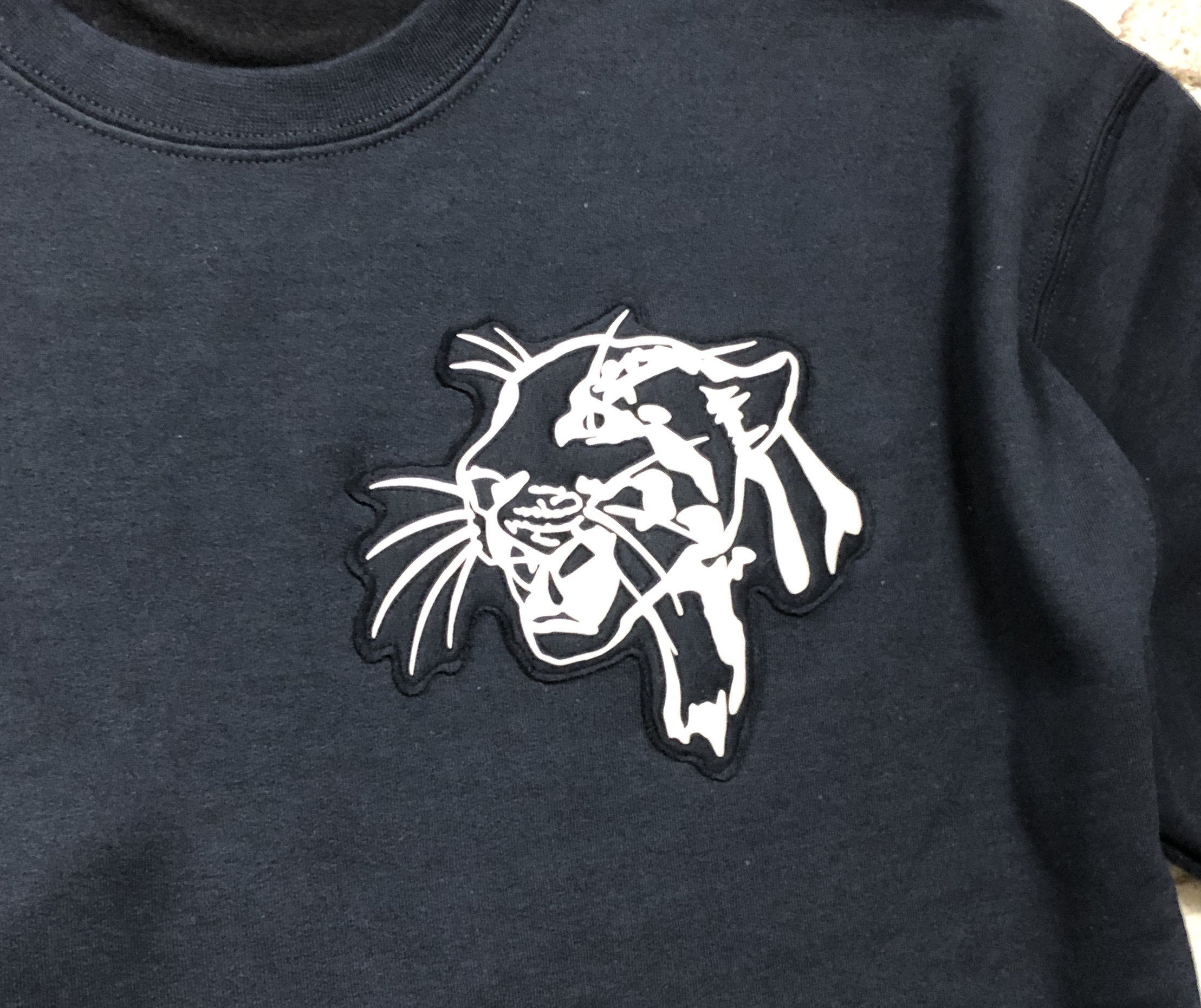 Leopard Head Sweatshirt - Vinyl Textured Head- Freehand