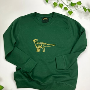 Children&#39;s embroidered Dinosaur sweatshirt - T-Rex - Velociraptor  - customisable