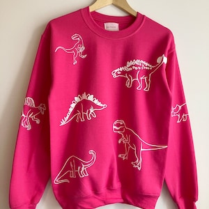 Mega dinosaur sweatshirt- Novelty print -  unisex- customisable - handmade