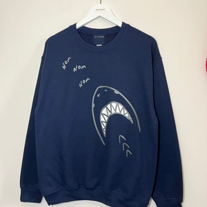 Mega Shark sweatshirt- Novelty print -  unisex- customisable - handmade
