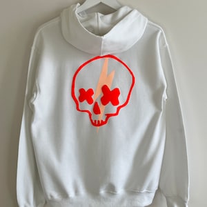 Giant Cross eyed skull and bolt hoody - customisable