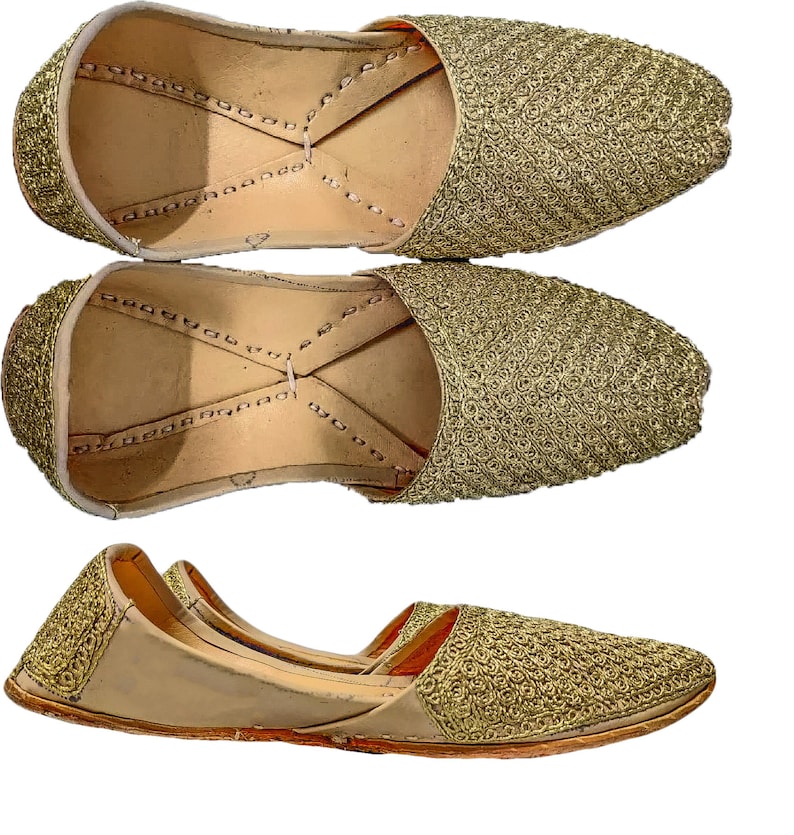 C Indian Afghan Punjabi Ladies Khussa Shoes Leather Ballerina Wedding Party Eid Brand New