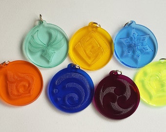 Genshin Impact Element pendant keychains