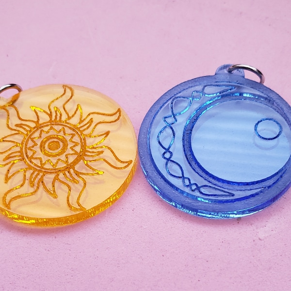 Tangled Sundrop+Moonstone pendants