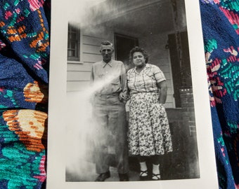 Ma and Pa, couple, black and white photo, vintage