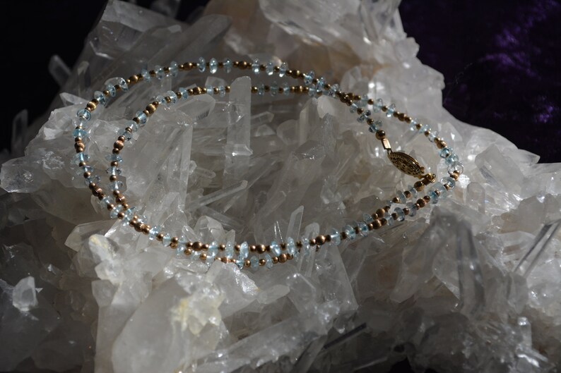 AquaMarine and Gold Filled Necklace