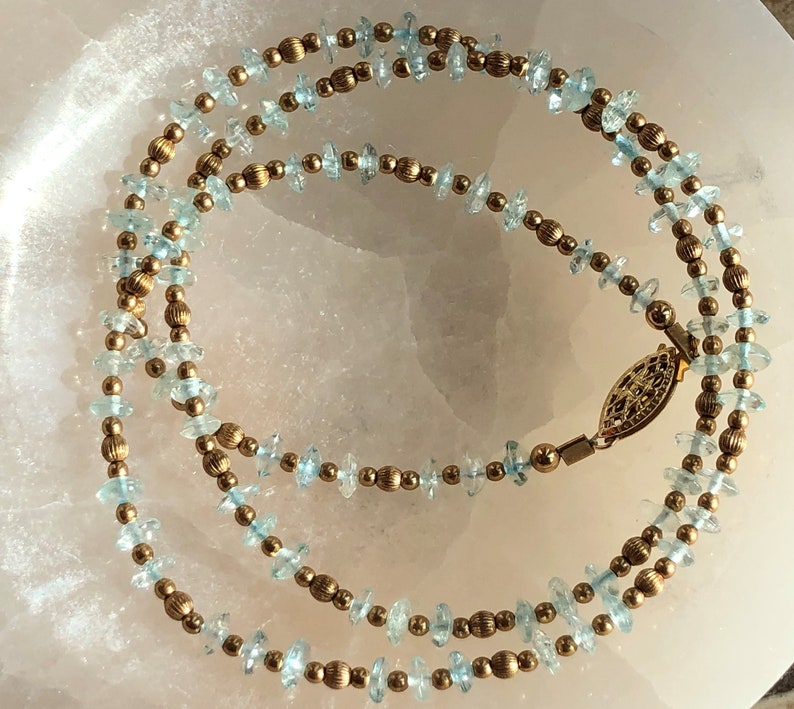 AquaMarine and Gold Filled Necklace