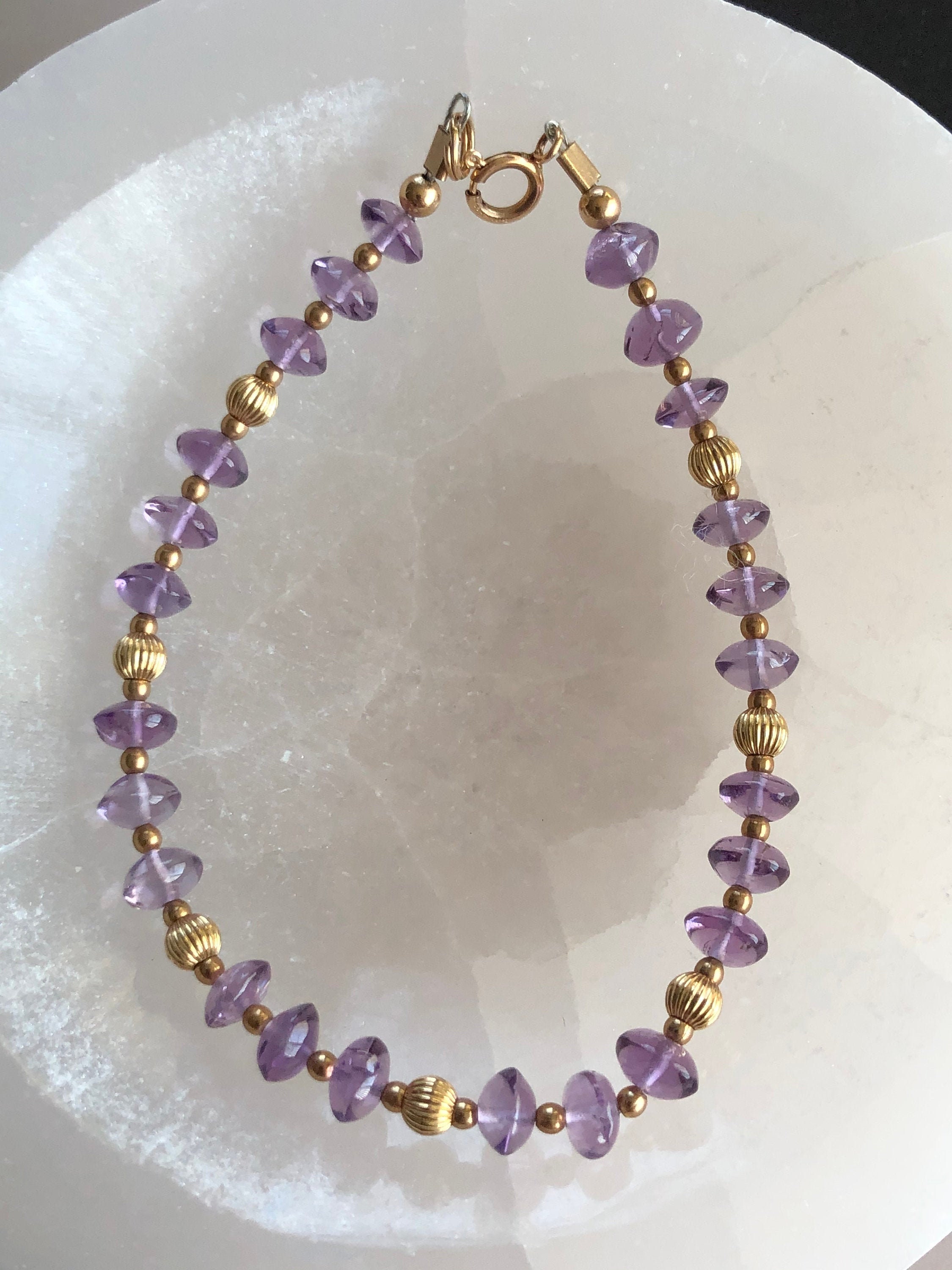Amethyst and Gold Filled Bracelet Etsy