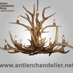 ELKINVT-2 Real Antler Elk Inverted Chandelier