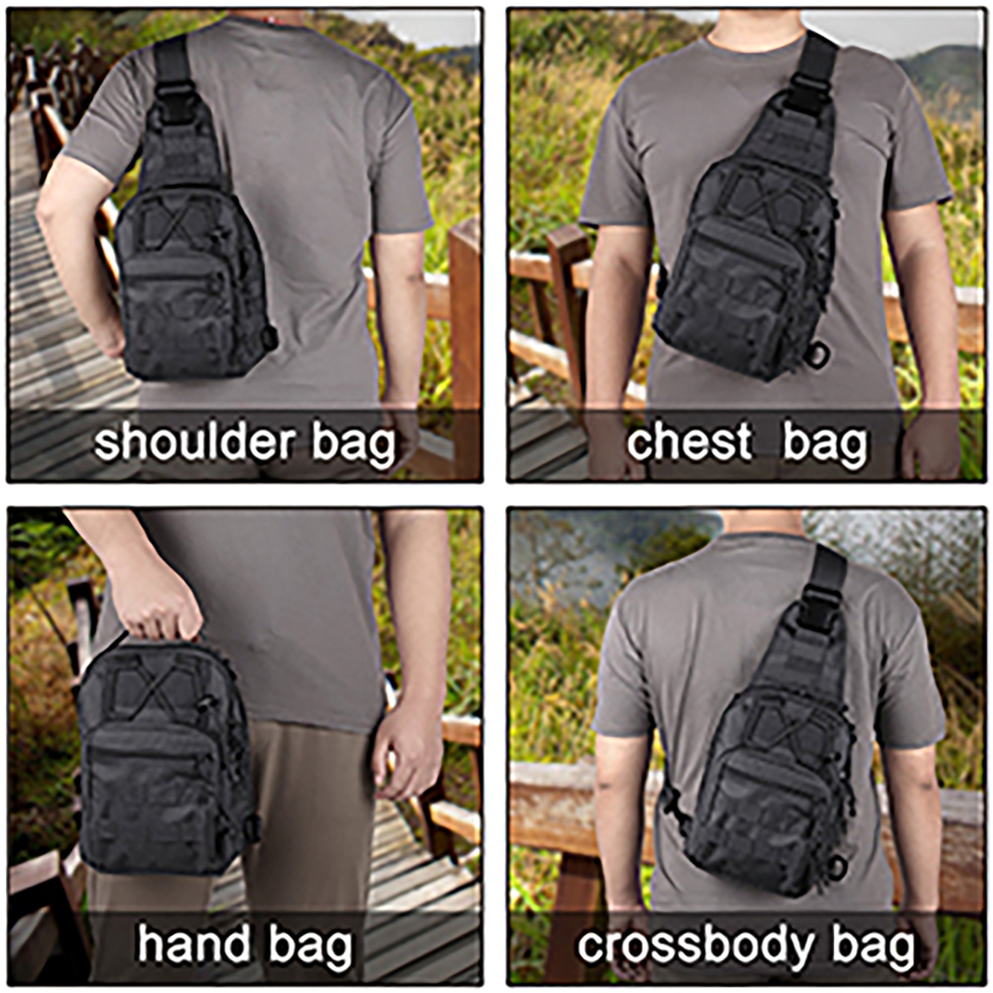 Tactical Military Shoulder Bag Men's Cross-Body Bag Sling Pack for Travel