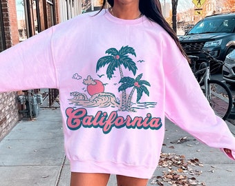 California Sweatshirt Beach Sweatshirt Surf Sweatshirt Beachy Sweatshirt Coconut Girl Vsco Sweatshirt Sunset Sweatshirt Travel Sweatshirt